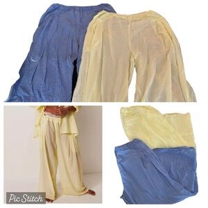 NWOT💛💙Free People Intimately Heat of the Night Lounge Pants Bundle